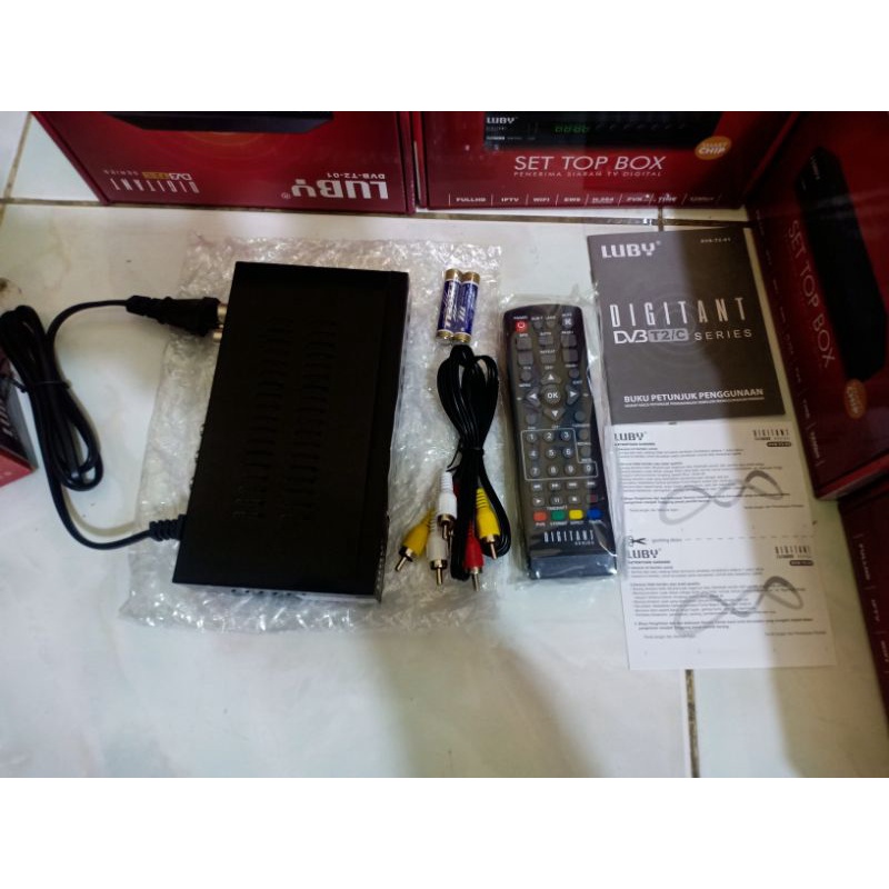 ￼LUBY SET TOP BOX DVB T2 01 TV SIARAN DIGITAL RECEIVER STB BISA YT &amp; REC - SET TOP BOX LUBY DVD-T2-01