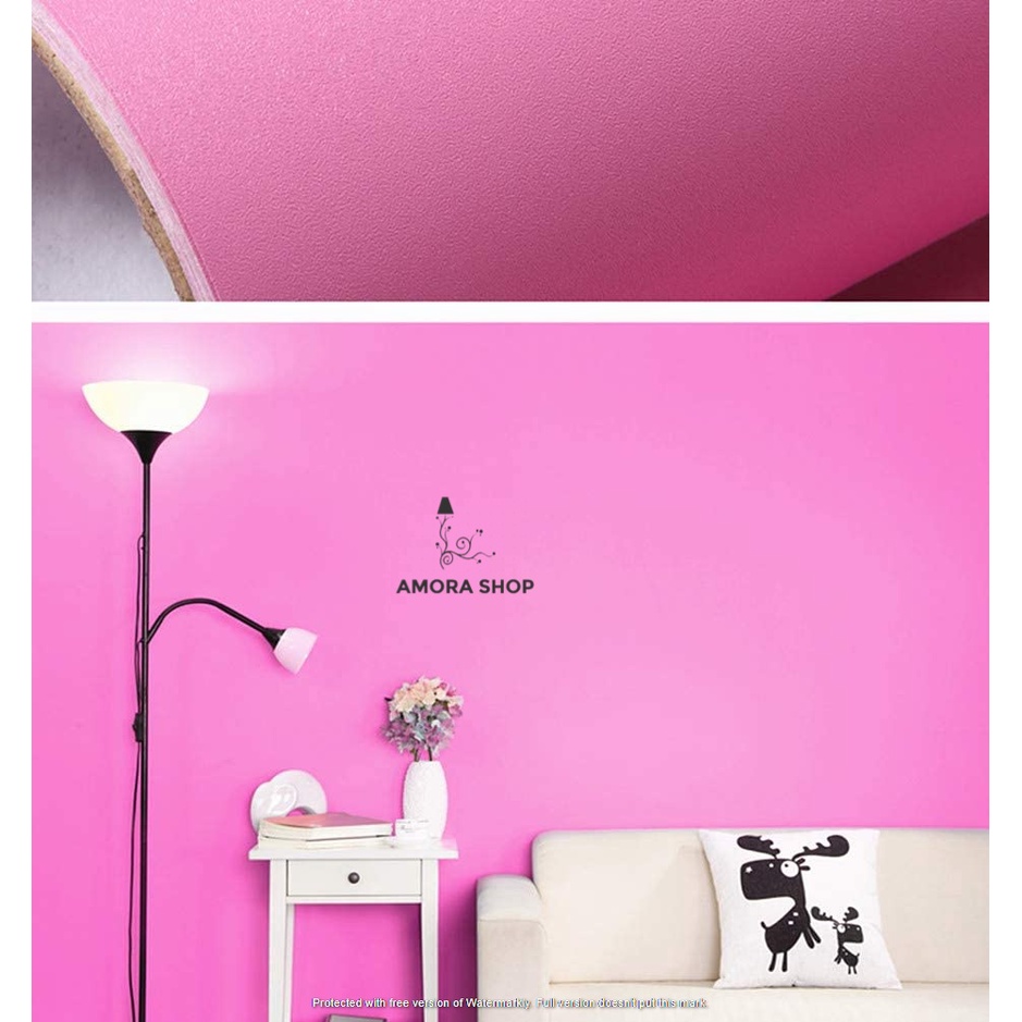 Wallpaper Dinding Polos Pink 9m s/d 10m x 45cm