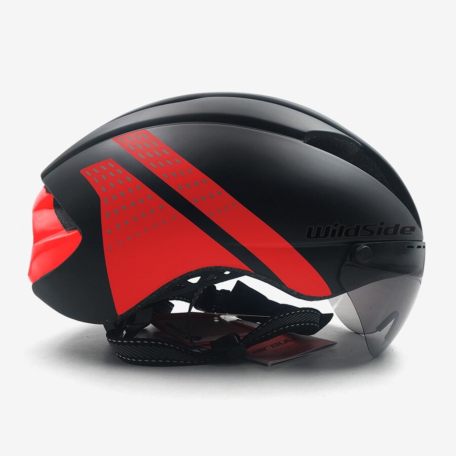 YOHOO-BIKE Helm Sepeda Cycling Bike Helmet Visor Removable Lens - TT-32 - Black/Red