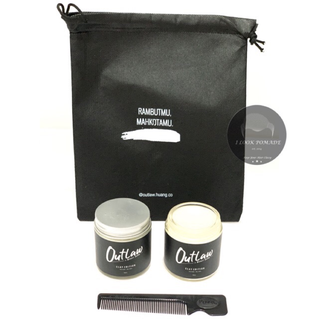 [BPOM] OUTLAW POMADE CLAY  WATERBASED EDITION BY WESLEY HUANG 120 G GRATIS SISIR