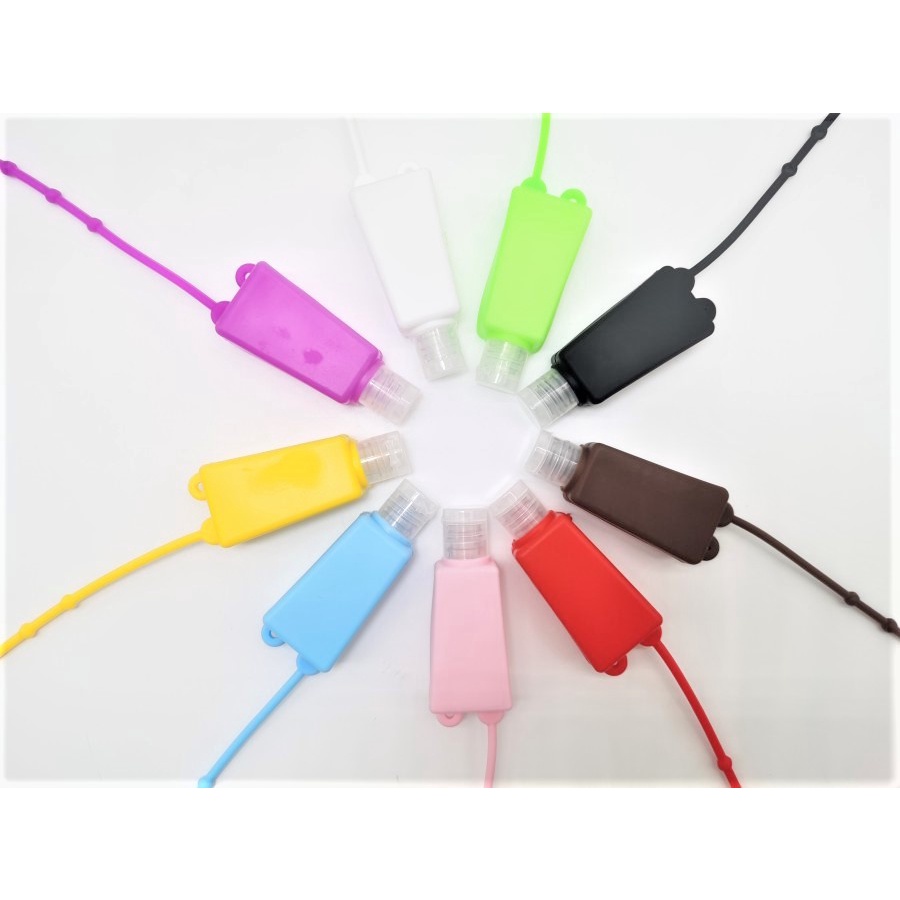 BOTOL GANTUNGAN HAND SANITIZER 30ML FLIPTOP SILICONE / BOTOL HOLDER HAND SANITIZER ANAK 30ML