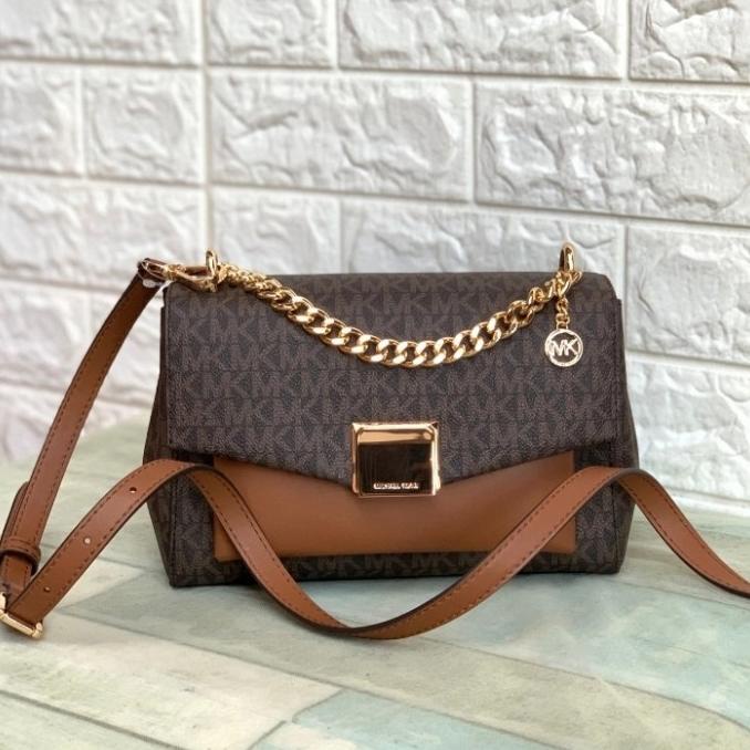Michael Kors Lita Medium Shoulder Signature Brown