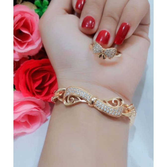 Gelang xuping bola baris free cincin perhiasan xuping accesories fashion