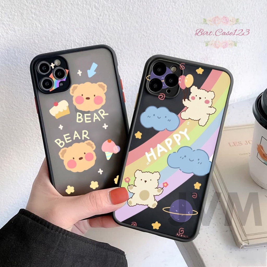 SOFTCASE DOVE HYBRID CUSTOM HAPPY BEAR OPPO VIVO SAMSUNG REALME XIAOMI IPHONE INFINIX FOR ALL TYPE BC6458