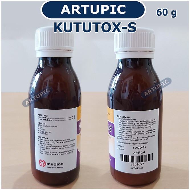 Kututox Spray 60 gram Obat bedak kutu semprot tabur basmi kutu caplak parasit Hewan