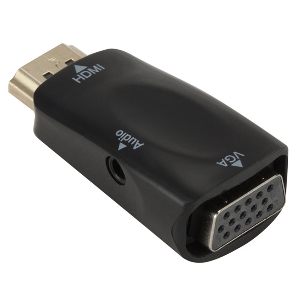 Rebuy Adapter Converter Hdmi Male Ke Vga Female Fhd 1080p Dengan Kabel Audio 3.5mm Untuk Pc / Laptop / Tv