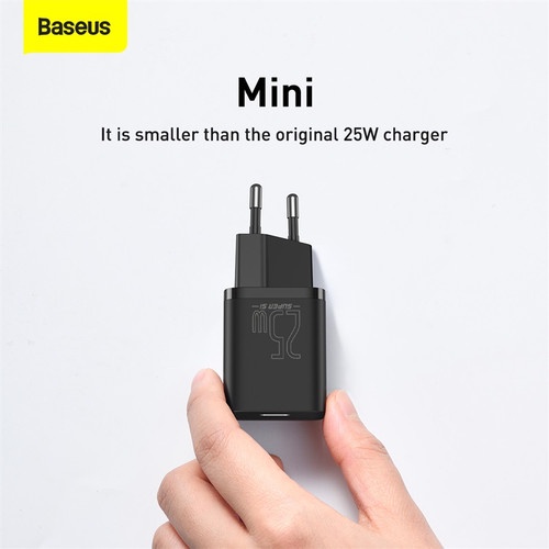 BASEUS Super Si Wall Charger 1C 25 Watt included Cable Type-C to C 1meter - TZCCSUP-L