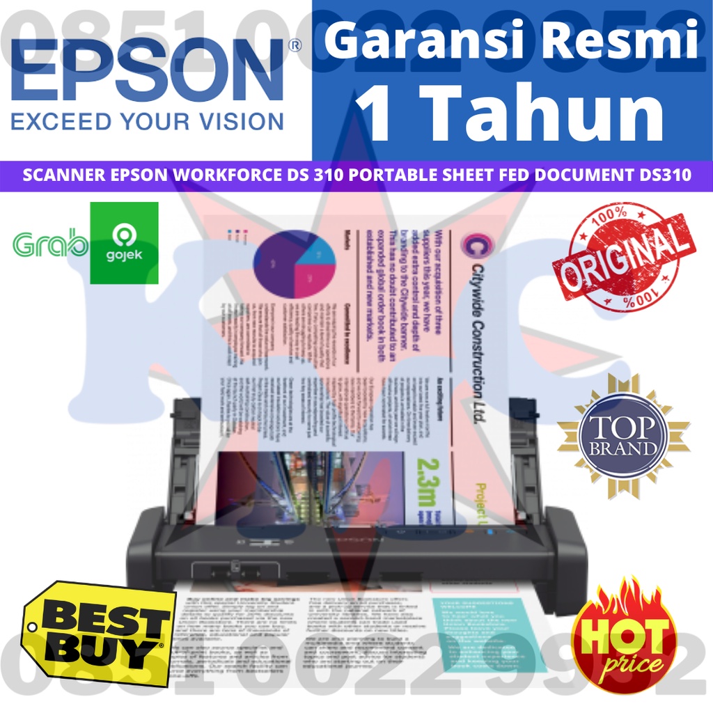Scanner EPSON Workforce DS-310 DS 310 DS310