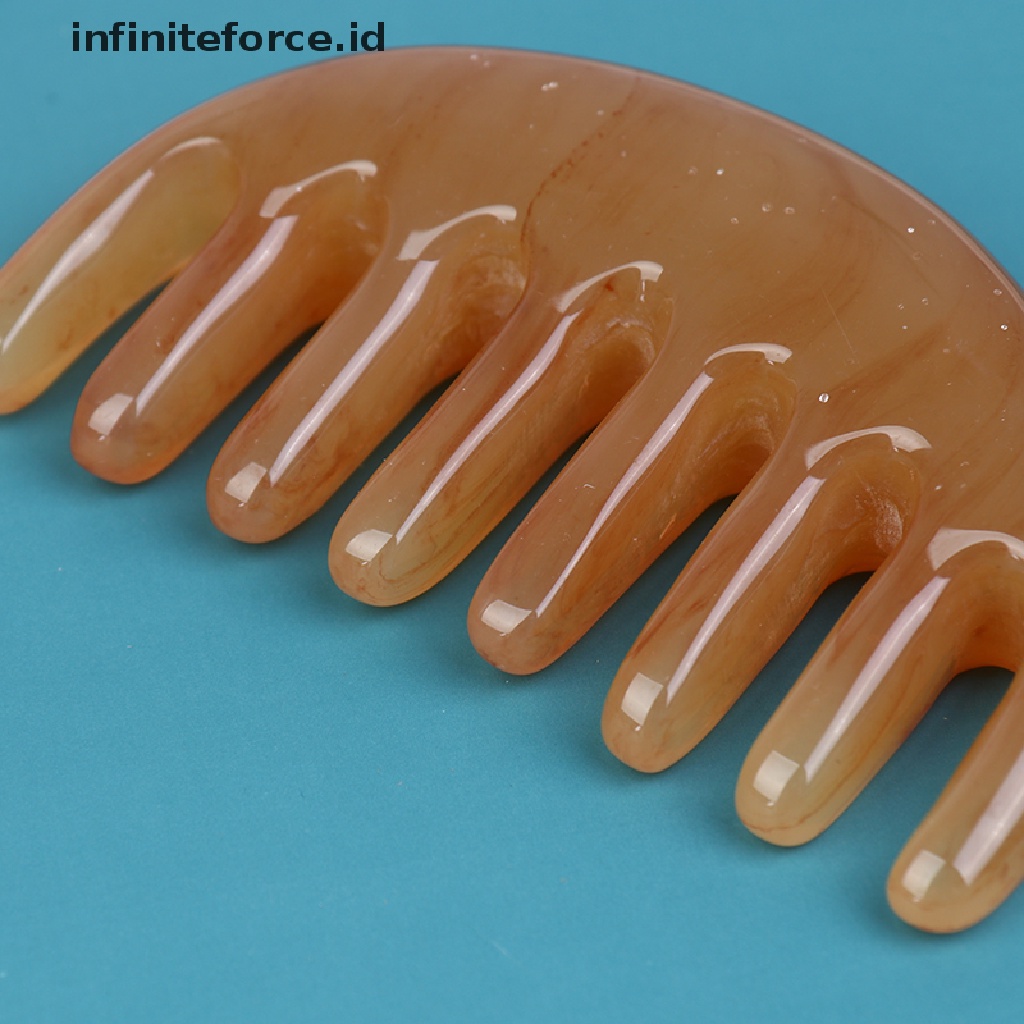 (Infiniteforce.Id) 1pc Sisir Rambut Gigi Lebar Bahan Tanduk Kerbau Alami Untuk Pijat / Spa