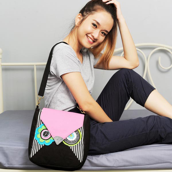 Tas Kanvas Small Bag Maika etnik ANGKAREI PINK untuk Wanita