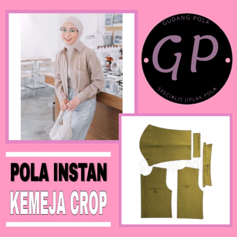 [✓COD]POLA KEMEJA CROP KEKINIAN - POLA KEMEJA CROP REMAJA - OOTD - KEMEJA WANITA