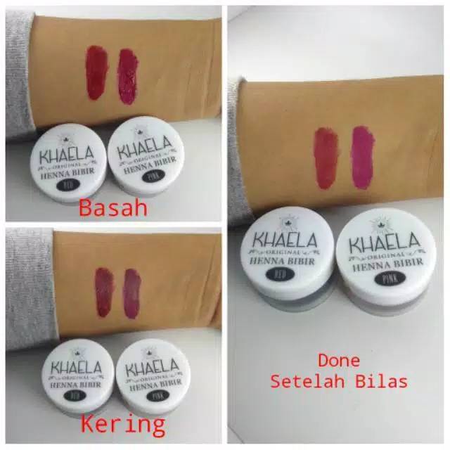 [ORIGINAL] Paket Henna Alis dan Henna Bibir Pemerah Pelembab ORIGINAL Khaela Free Kuas Mini
