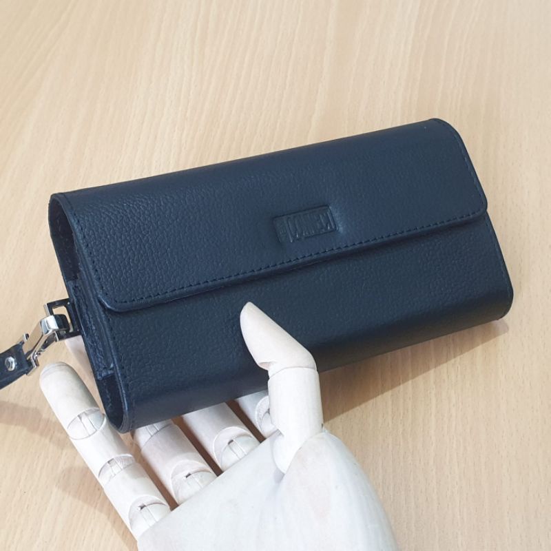 Dompet hp double kulit asli genggam tali tangan