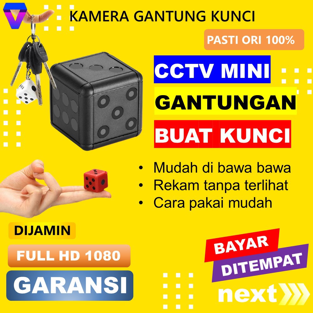 KAMERA PENGINTAI MINI CAMERA CCTV KECIL TERSEMBUNYI HD SPY CAM HIDDEN IP CAMERA GANTUNGAN KUNCI JS57