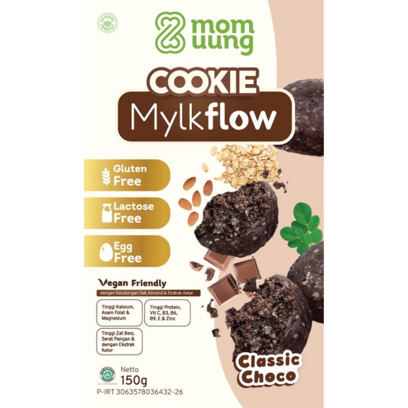 Mom Uung Cookie Asi Booster Mylkflow Classic Choco 150gr/Cookie Sehat Pelancar Asi