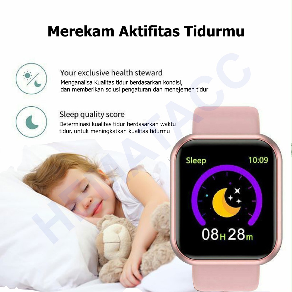 Smartwatch Y68 Anti Air IP66 Jam Tangan Kesehatan dan Asisten Olahraga IWO