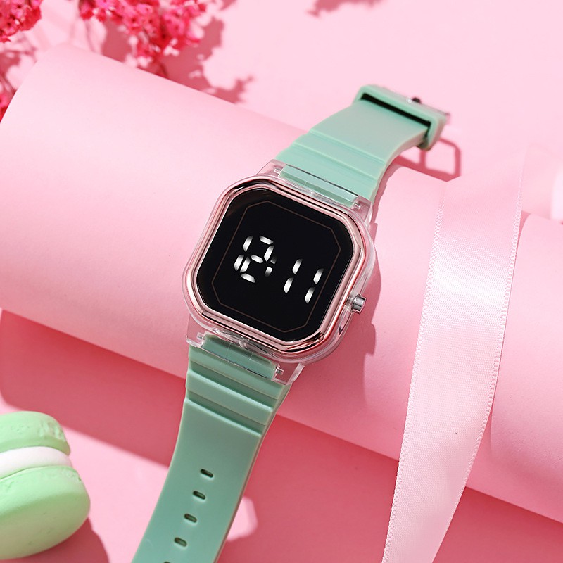 Watchyou Jam Tangan Electronic Square Led Wanita / Pria Small Square Student Sports Watches