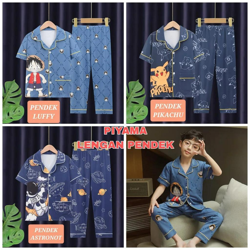 BAJUKIDDIE PIYAMA ANAK LENGAN PANJANG PENDEK BAJU TIDUR IMPORT LUCU ADEM NYAMAN FASHION