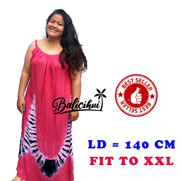 Balicihui Daster Jumbo Panjang Bali Tiedye Daster Jumbo Pelangi Fit To XXL Daster Jumbo Wanita