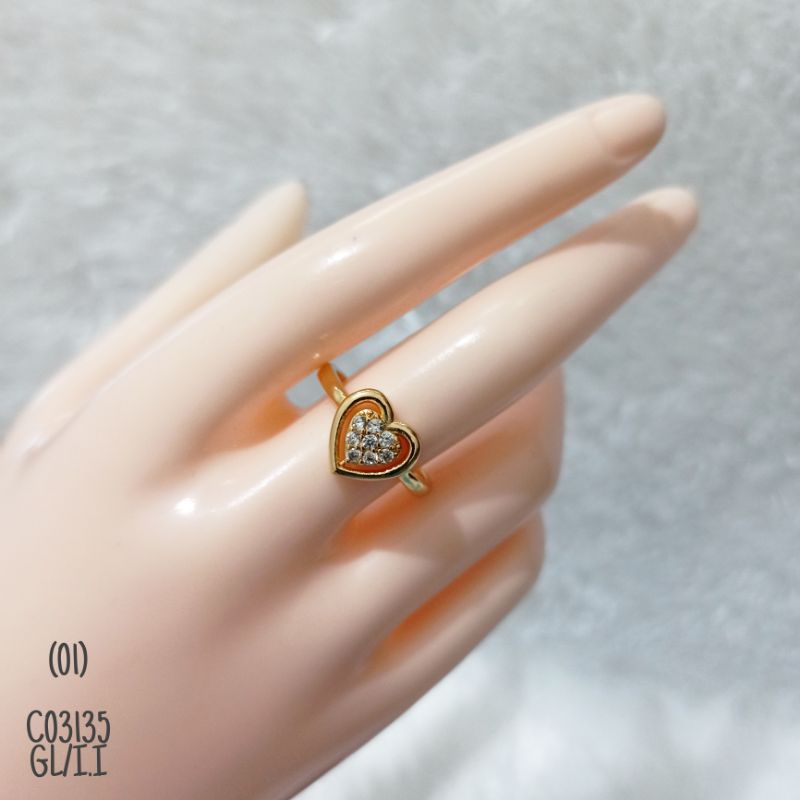 Cincin Fashion rhodium Zircon Gold C03135