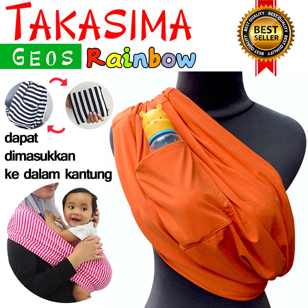 GEOS RAINBOW TAKASIMA plus KANTUNG Geos GENDONGAN KAOS MURAH TAKASIMA GENDONGAN SIMPLE SLING