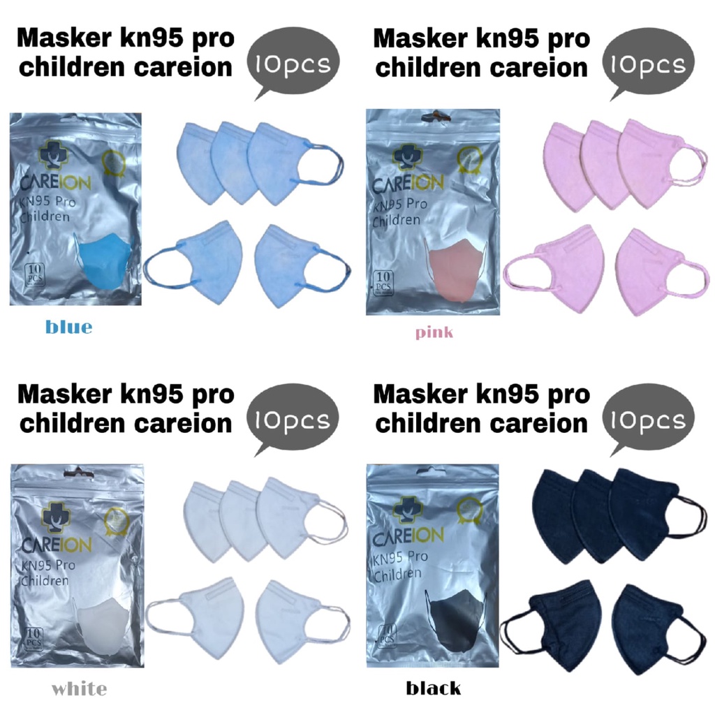 MASKER CAREION KN95 ANAK PRO 5PLY ISI 10PC MASKER KN 95 CAREION N95 PRO 5PLY MODEL HYBRID - KN95 PRO (10PC)