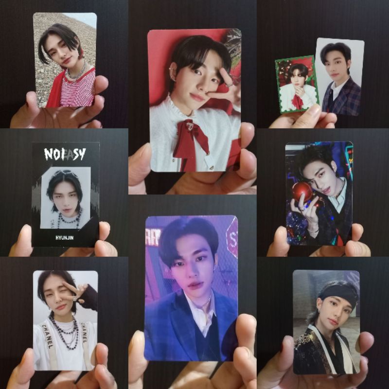 [BACA DESK] Photocard Official Hyunjin Concept B/biru Concept A/merah Glitter Photo Frame POB+Perang