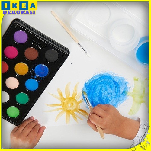 

Alat Lukis Gambar Set Kuas dan Kotak cat air warna campur