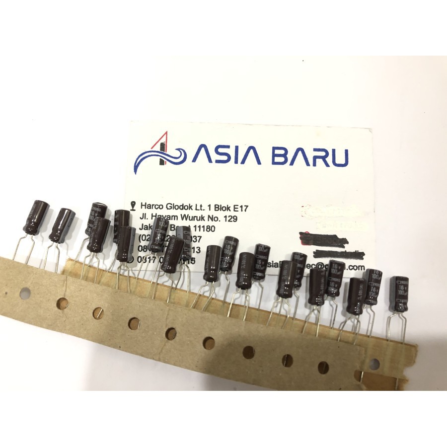 Kapasitor capacitor elko elco 100uf 16v / 100 uf 16 v / 100 16v