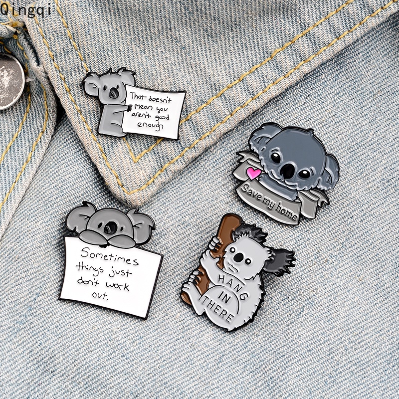 Bros Pin Enamel Desain Kartun Hewan Koala Beruang Untuk Hadiah Teman