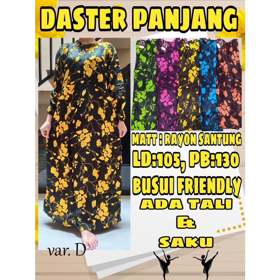 GAMIS RAYON DASTER PANJANG HOMEY DRESS TERLARIS / GAMIS MUSLIM SYARI MOTIF TERBARU HARGA GROSIR