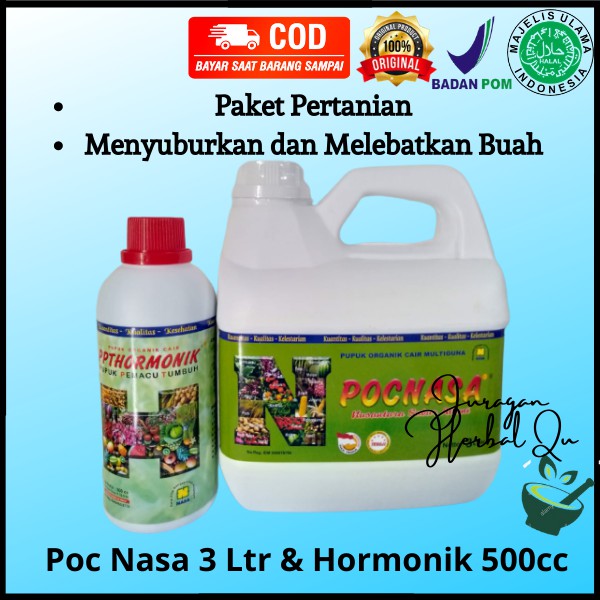 Jual Paket Pertanian Pupuk Organik Poc Nasa 3 Liter Dan Hormonik 500 Cc ...