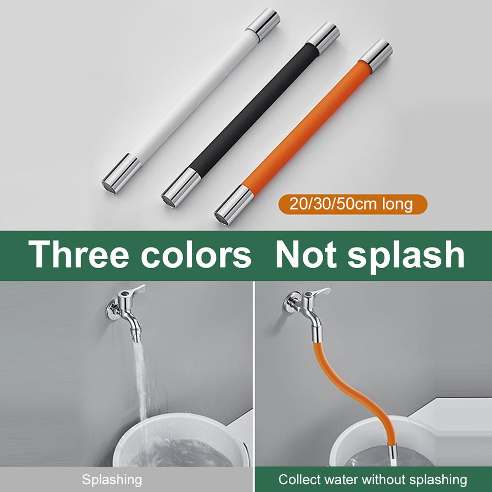 CHOOKEY Useful Faucet Extender Pipe General Interface Water Tap Accessories Lengthening Tube Portable Wash Basin 360° Rotating Durable Free Bending Flexible Hose/Multicolor