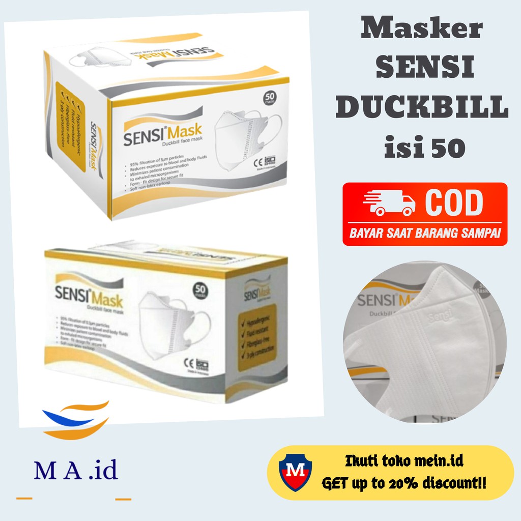 [[BISA COD]] Masker Sensi Duckbill Original / Masker Duckbill 1 Box isi 50 pcs