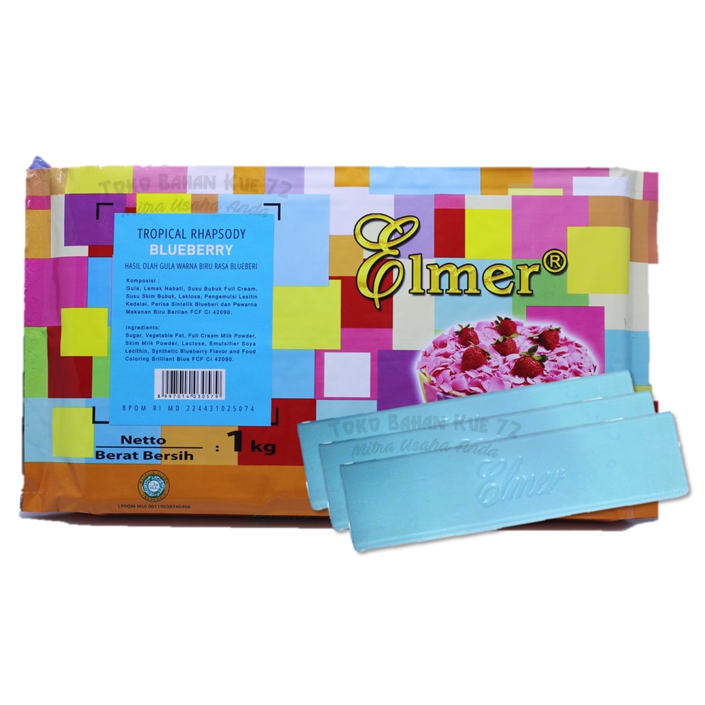 

[1batang] Elmer Cokelat Compound Blueberry 165gr (dari kemasan 1kg) Chocolate Compound Tropical Rhapsody Rasa Bluberi