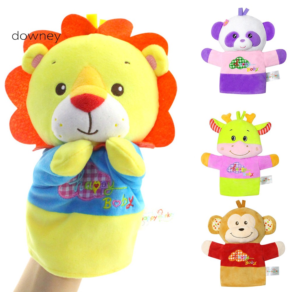 Boneka Tangan Model Kartun Hewan Lucu Bahan Plush Interaktif Untuk Hadiah