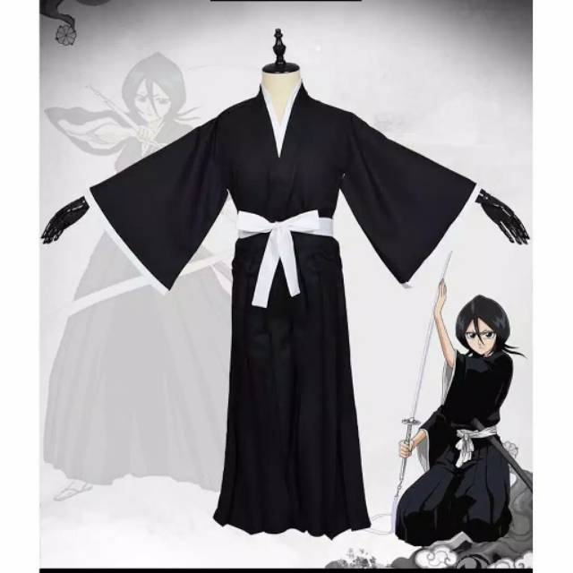 Kimono Yukata Wanita Pria Hakama Bleach Costume Cosplay Jepang