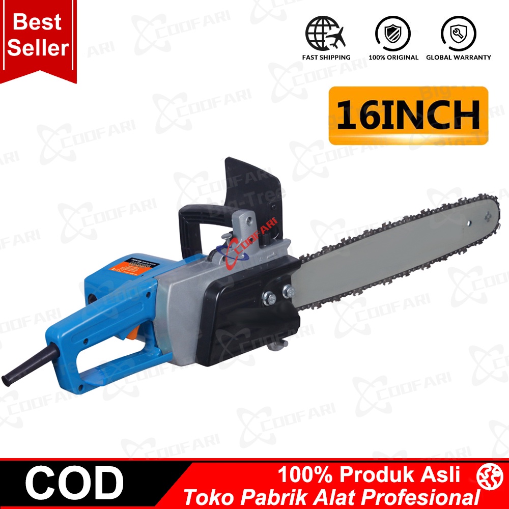 Electric Chainsaw / Mesin Gergaji Listrik 16 Inch 220V 1800W Motor Tembaga