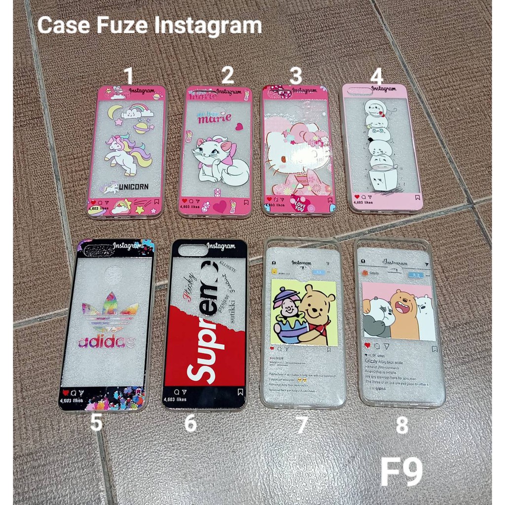 Case Fuze OPPO A7 A3S A5  C1 F5 A79 F7 F9 NEO 9 A37 Glass Model Kartun Casing Untuk Cewek Cowo