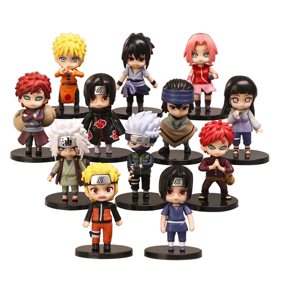 Mainan Action Figure Anime Naruto Kakashi Sasuke Sakura 24 Gaya Bahan PVC Untuk Hadiah Anak