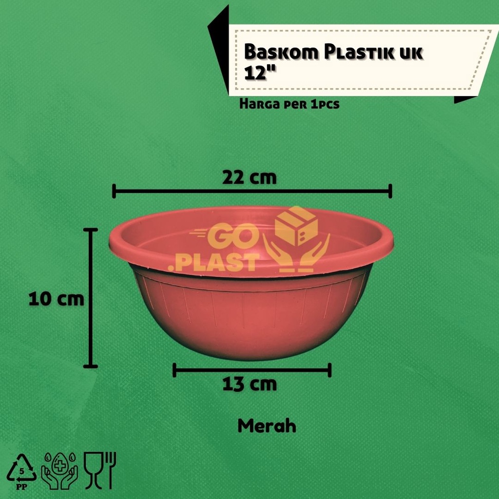 [12PCS/6 PCS] BASKOM PLASTIK BASKOM SERBAGUNA 12&quot;