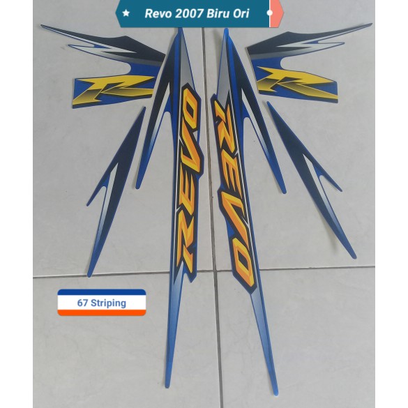 Stiker Motor Honda Revo 2007 Biru