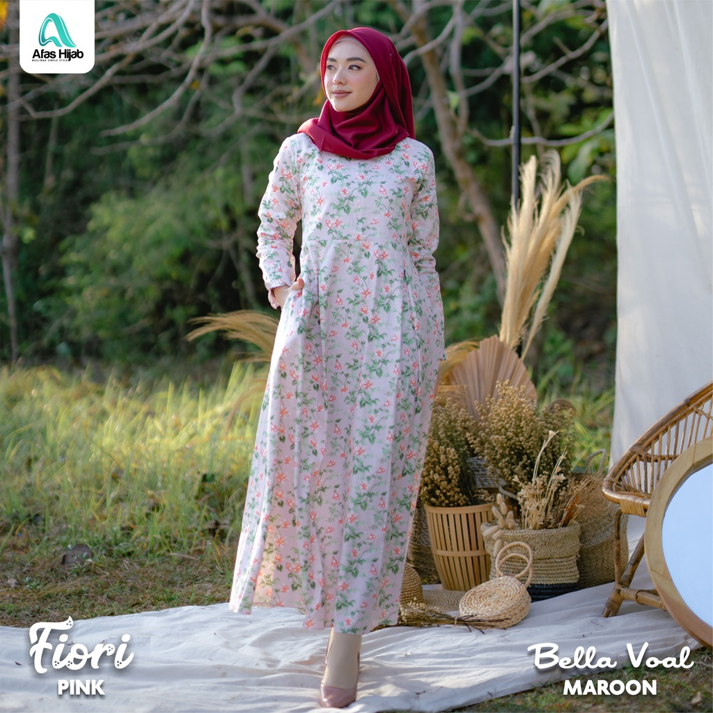 Baju Afas - Fiori Dress Gamis Premium dari Afas Hijab - Gamis Premium terbaru - Gamis Lebaran - Gami