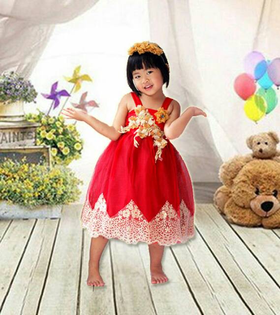 Sweet Honey ~ Kids Party Gown Dress Tutu Anak Dress Party Gaun Pesta Anak Usia 2-4 Tahun [Bisa COD bayar di tempat]