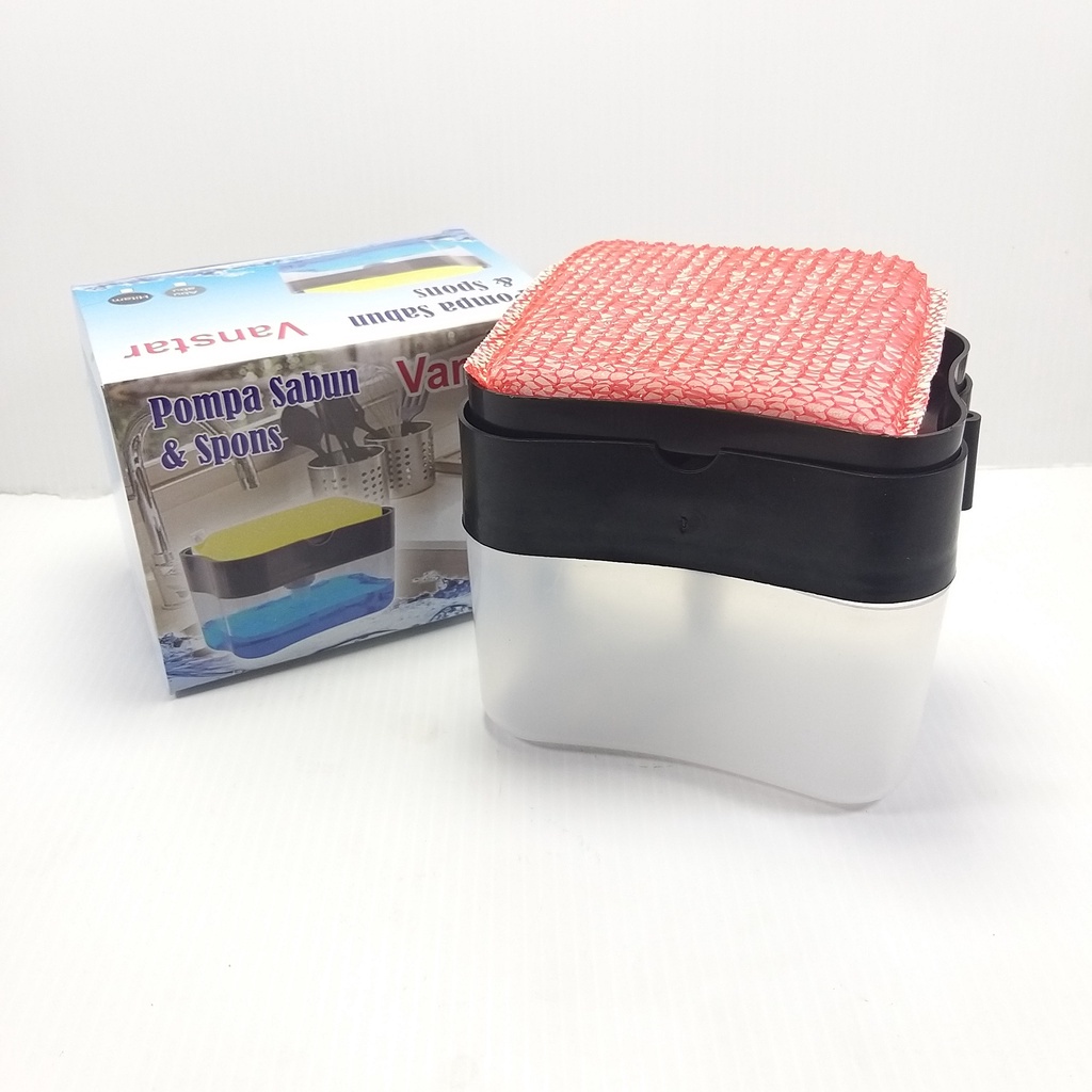 Soap Pump and Sponge Caddy / Spons Dispenser Sabun Cuci Piring Bulat