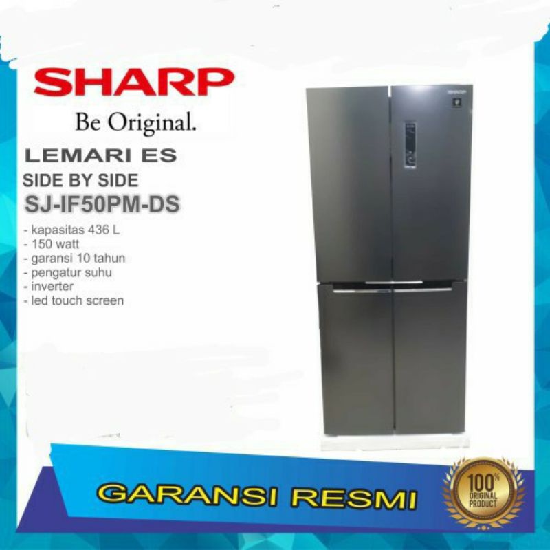 Kulkas Sharp 4 Pintu SJIF 50 PMDS Garansi Resmi