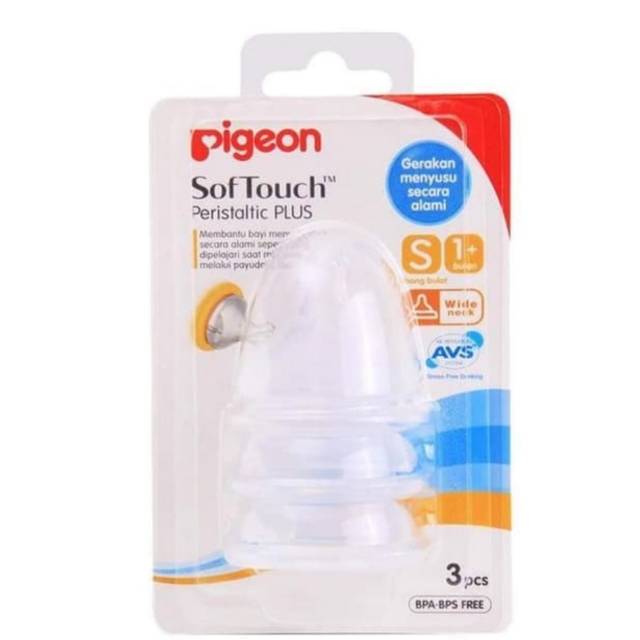 Pigeon Dot Nipple Peristaltic Plus isi 3 Pcs – Soft Touch untuk Botol Wide Neck