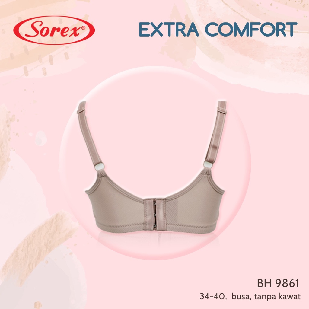 BH Sorex 9861 Pori Perempuan | Bra Busa Tanpa Kawat | Pakaian Dalam Wanita Dewasa Underwear | Open