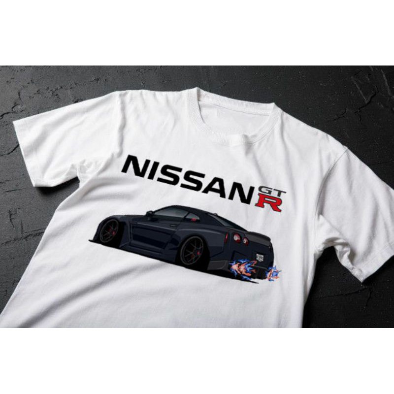 kaos mobil/Kaos otomotif mobil black Nissan GTR R35