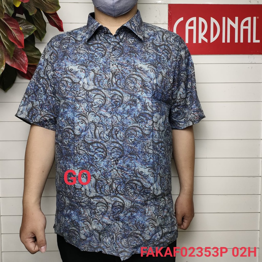 gof M-L CARDINAL KEMEJA BATIK FORMAL Pakaian Pria Atasan Kemeja Hem Slimfit Lengan Pendek KFP